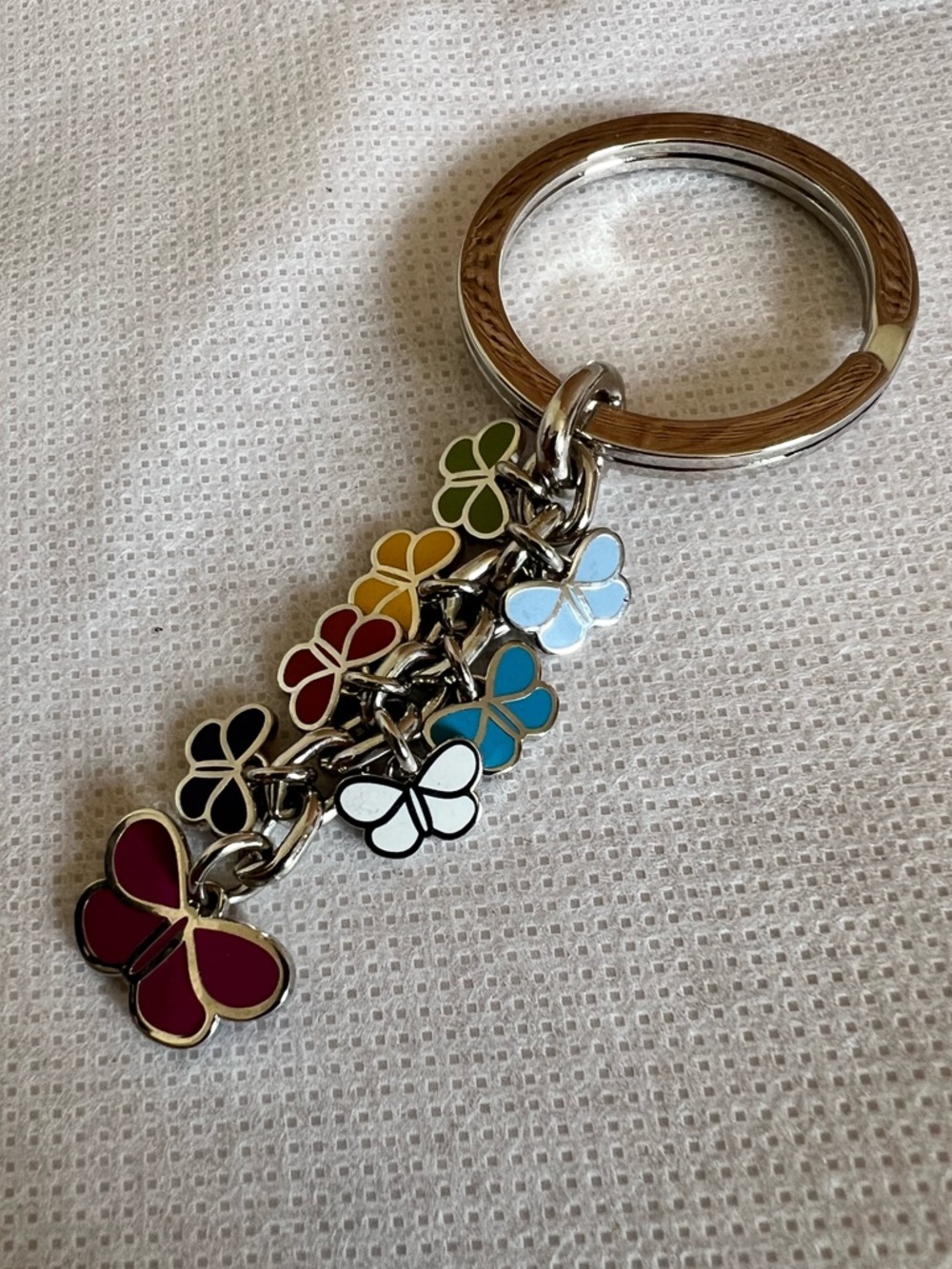 Coach vintage silver enamel multi color butterfly keychain 2003 butterflies key - Picture 5 of 6
